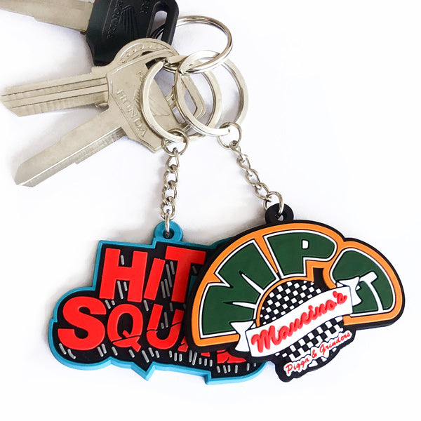 CUSTOM 3D DIE CUT RUBBER KEYCHAINS-REGULAR