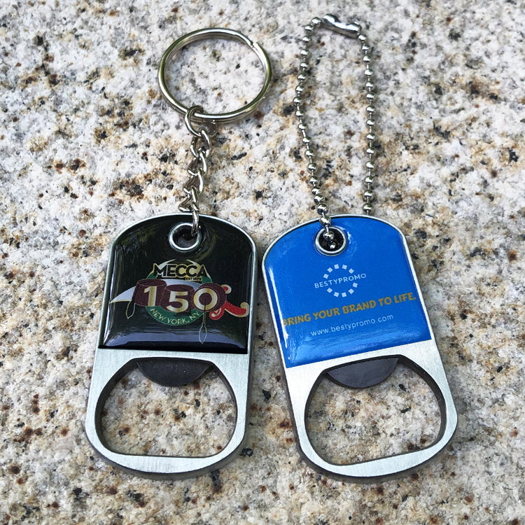 Custom metal keychain with opener