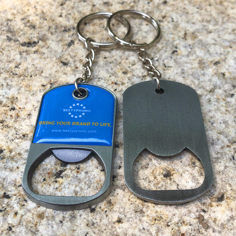 Custom metal keychain with opener