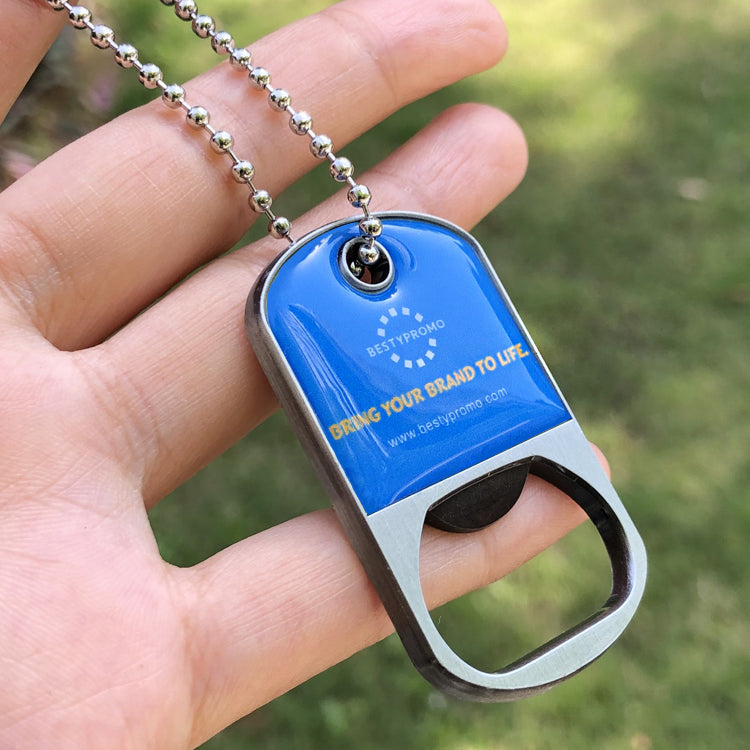 Custom metal keychain with opener