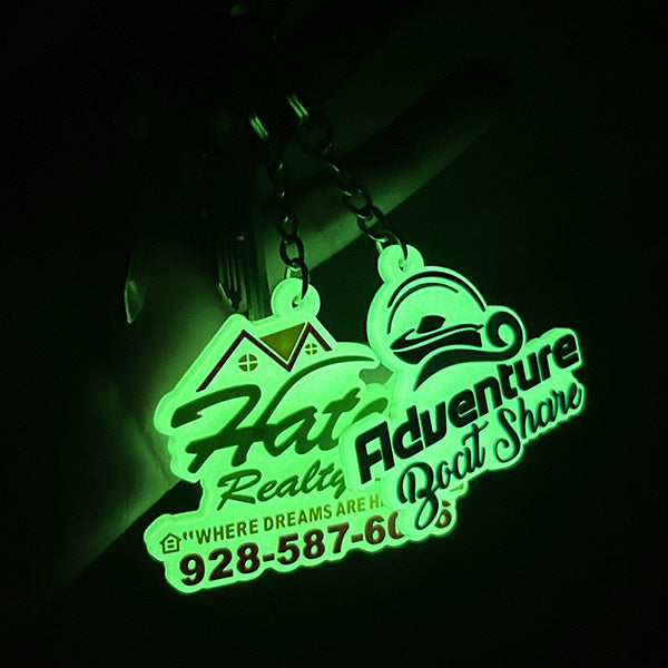 Custom 3D Die Cut Rubber Keychains-Glowing