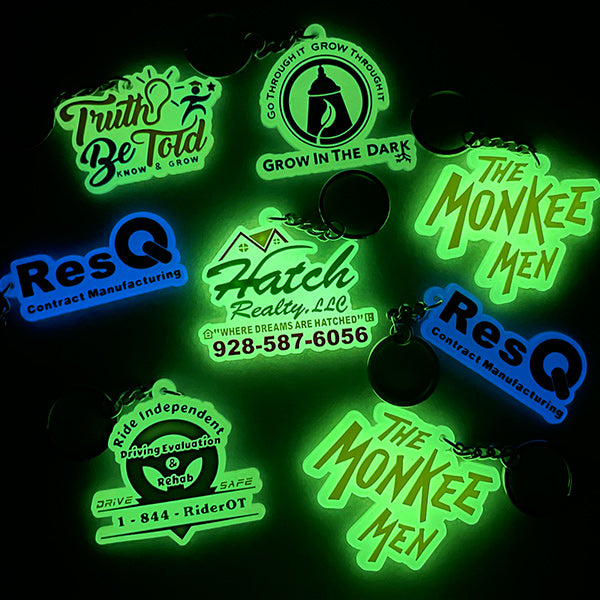 Custom 3D Die Cut Rubber Keychains-Glowing