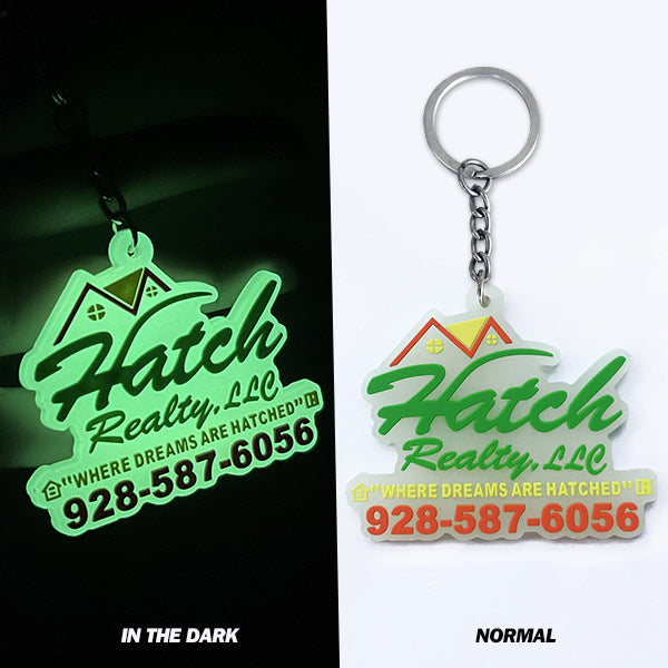 Custom 3D Die Cut Rubber Keychains-Glowing