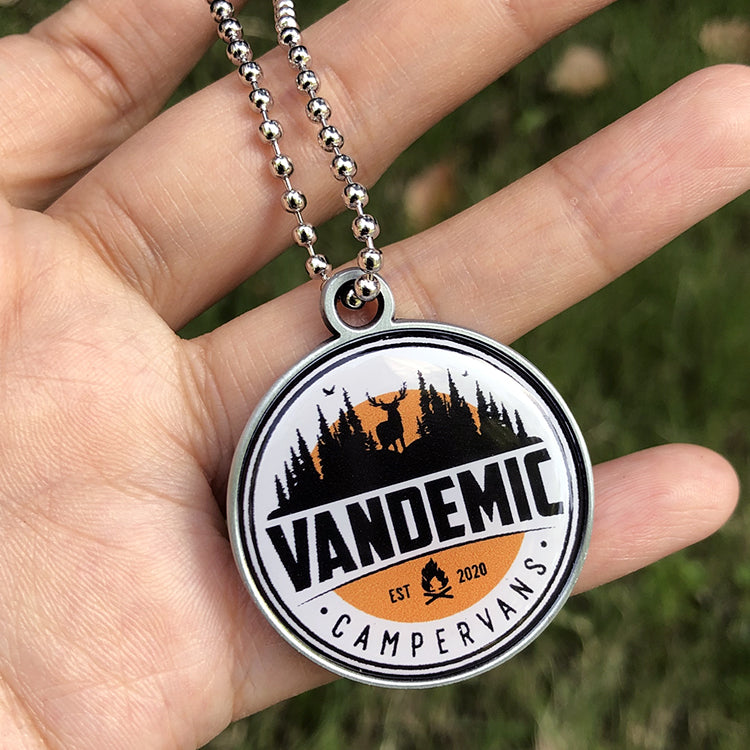 Custom metal keychain with doming