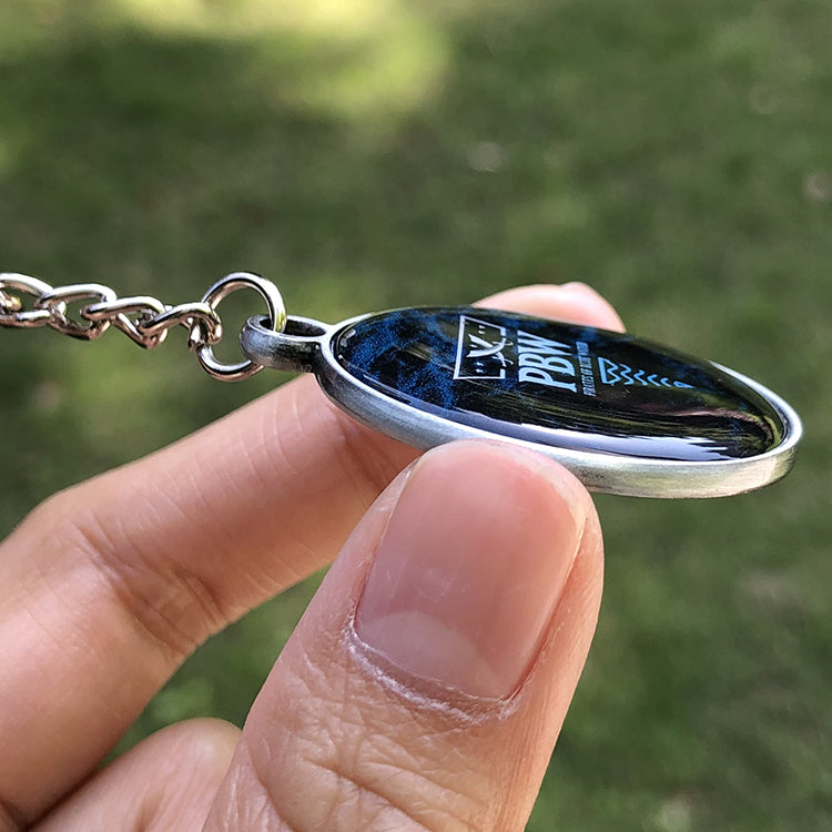 Custom metal keychain with doming