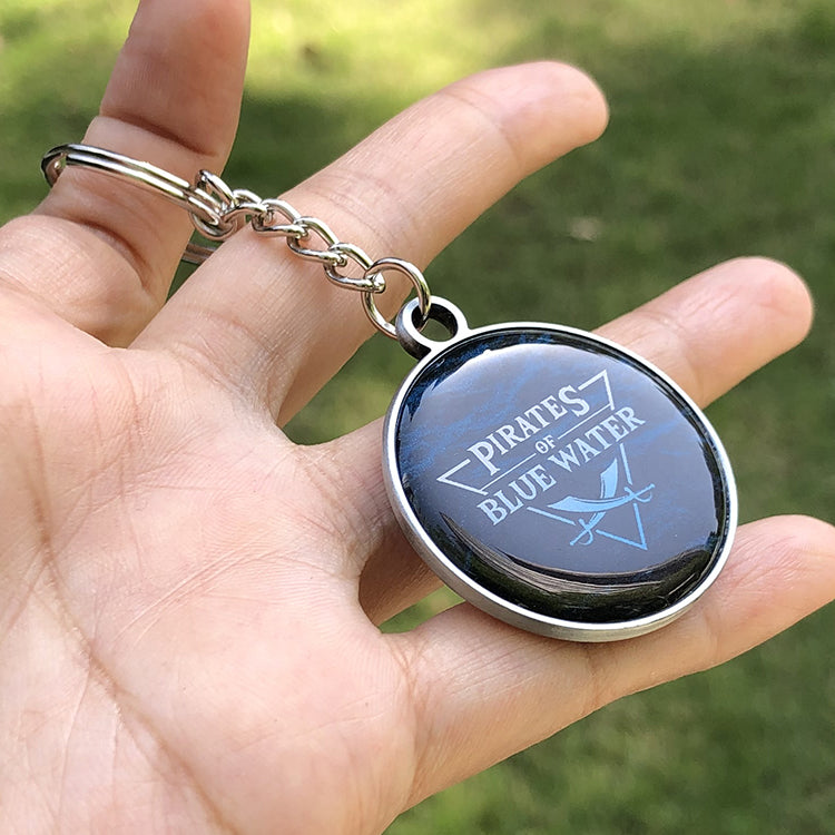 Custom metal keychain with doming