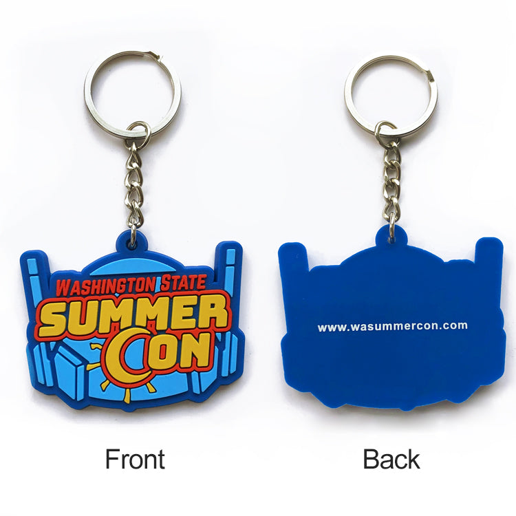 CUSTOM 3D DIE CUT RUBBER KEYCHAINS-REGULAR