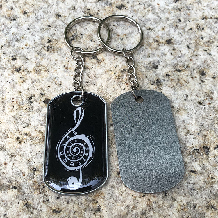 Custom metal dog tag keychain with doming